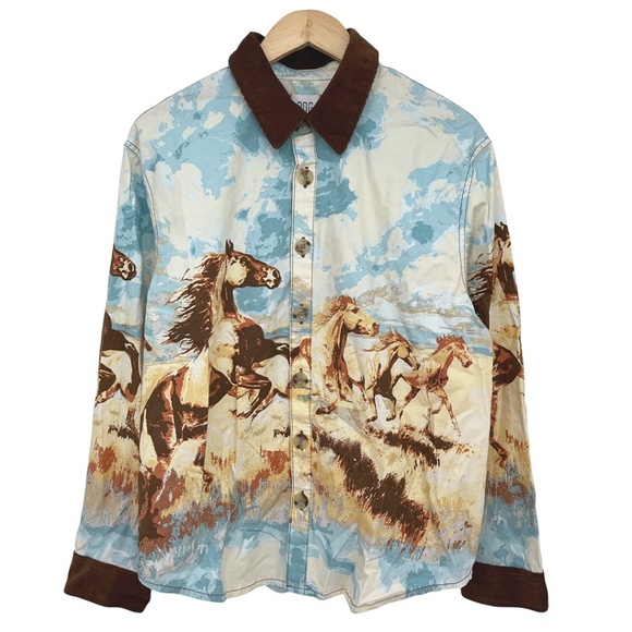 Urban Outfitters Tops - Urban Outfitters Horse Print Twill Chore Shacket Women’s Medium